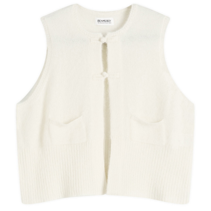 Photo: Beams Boy Women's China Button Knit Vest in Off White