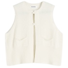 Beams Boy Women's China Button Knit Vest in Off White