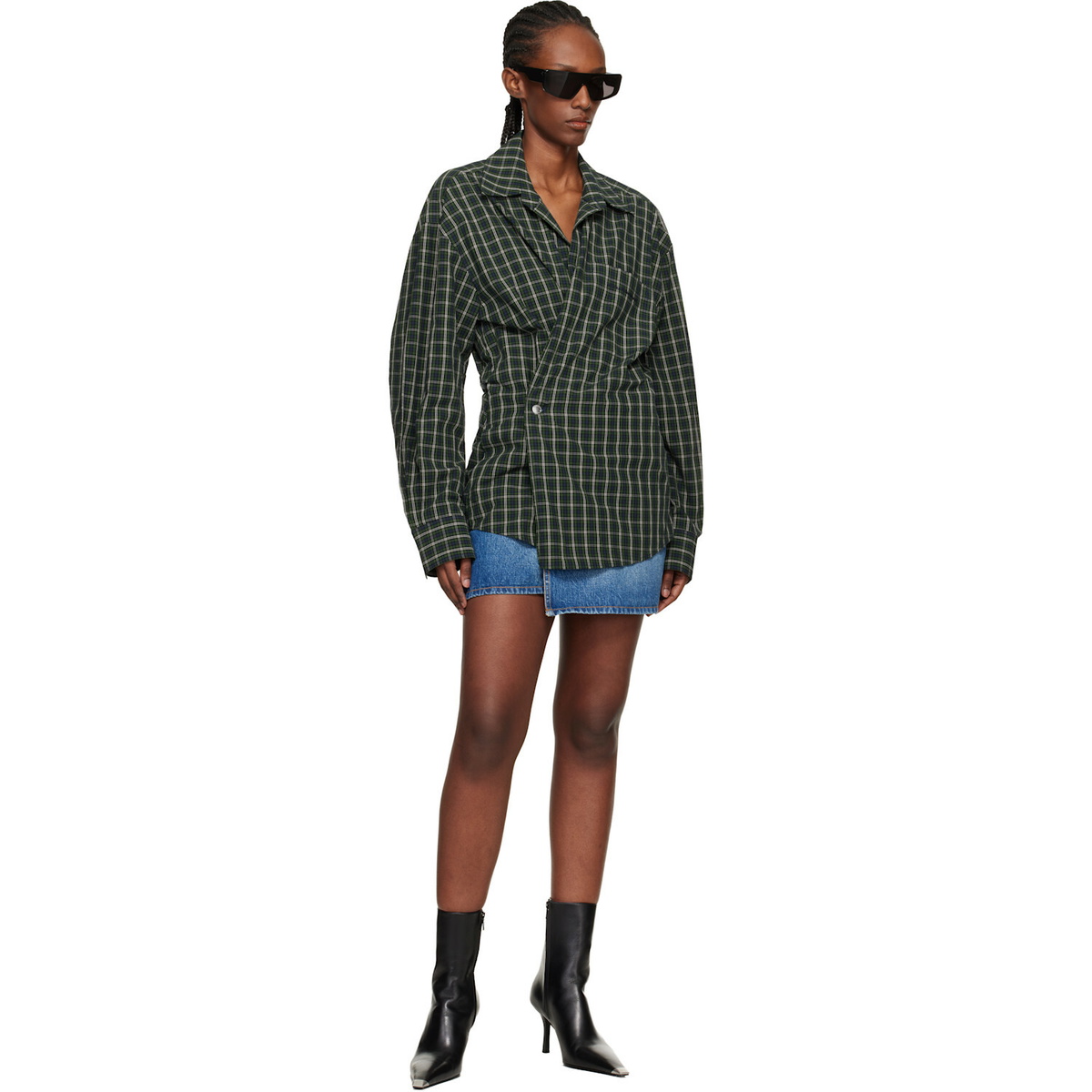 Alexander Wang Green Pre-Styled Wrap Minidress