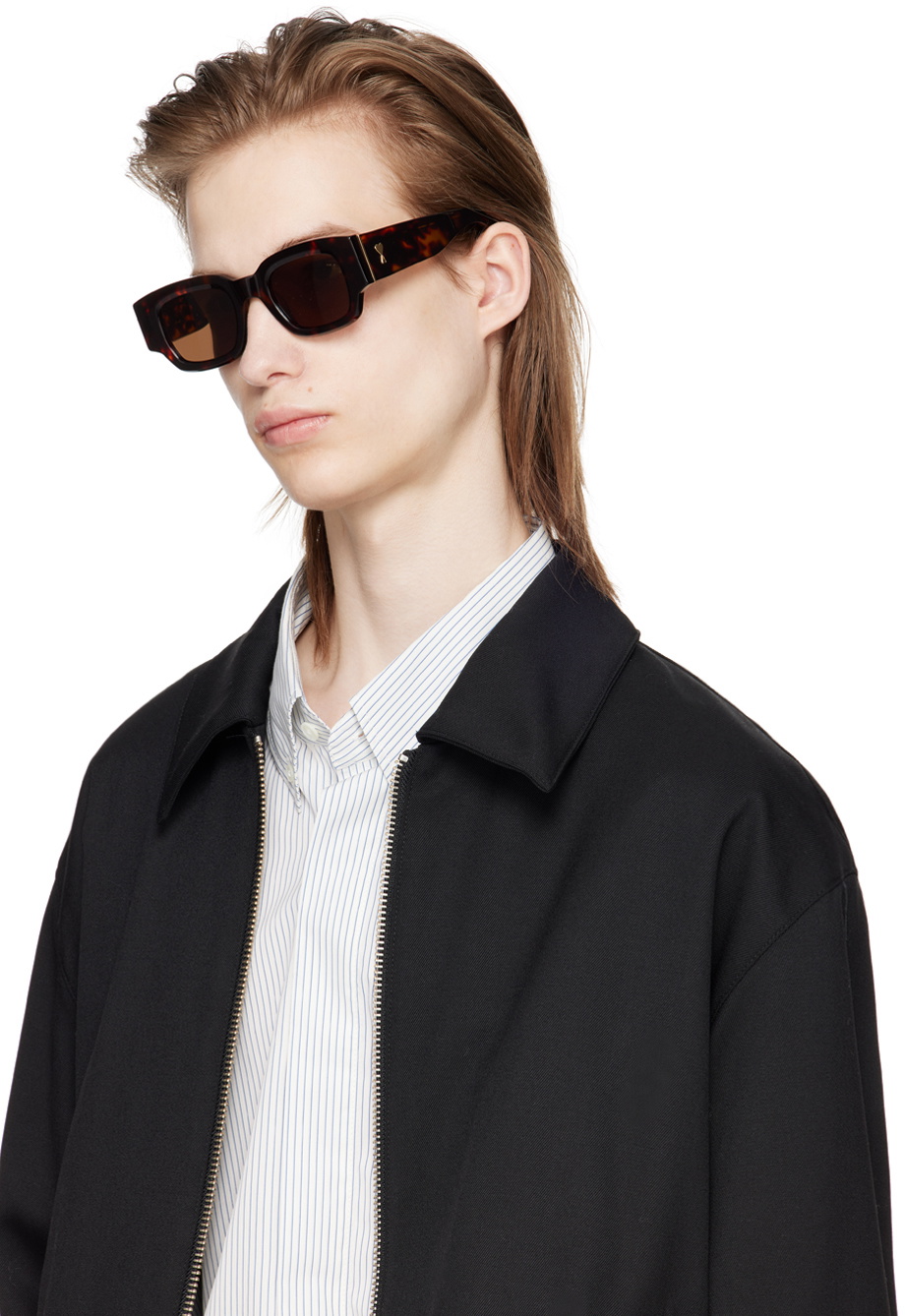 AMI Paris Brown Classical Ami De Cœur Sunglasses AMI