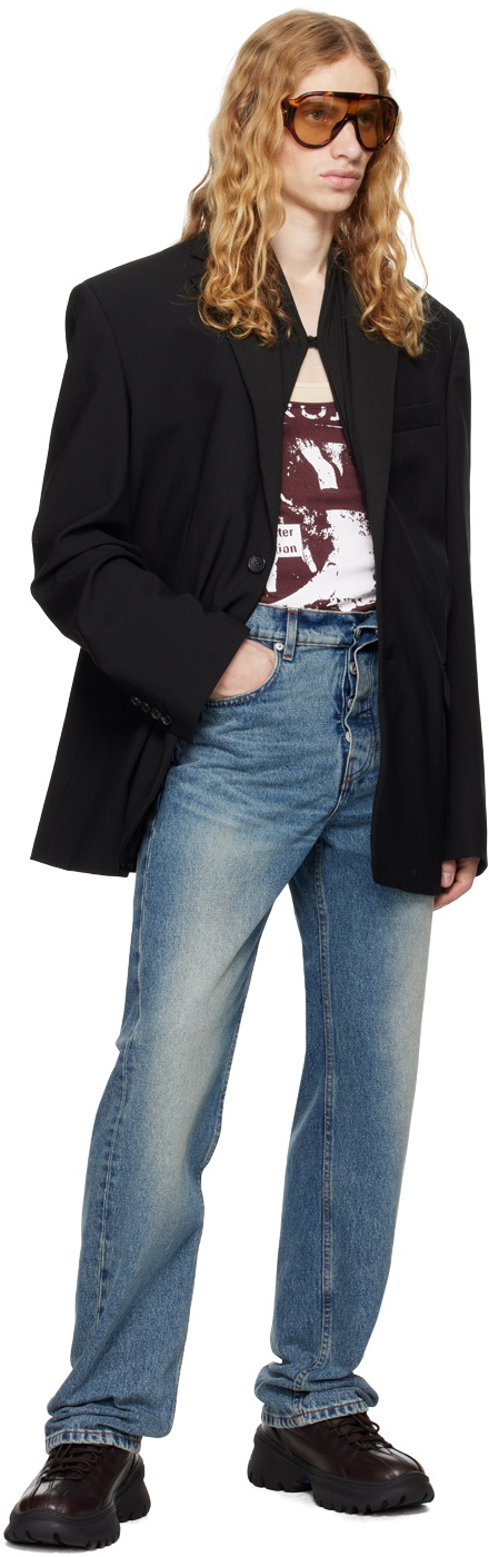 Y/Project Black Draped Lapel Blazer