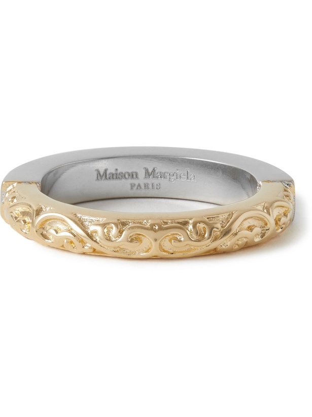 Photo: Maison Margiela - Engraved Burnished Sterling Silver Ring - Gold
