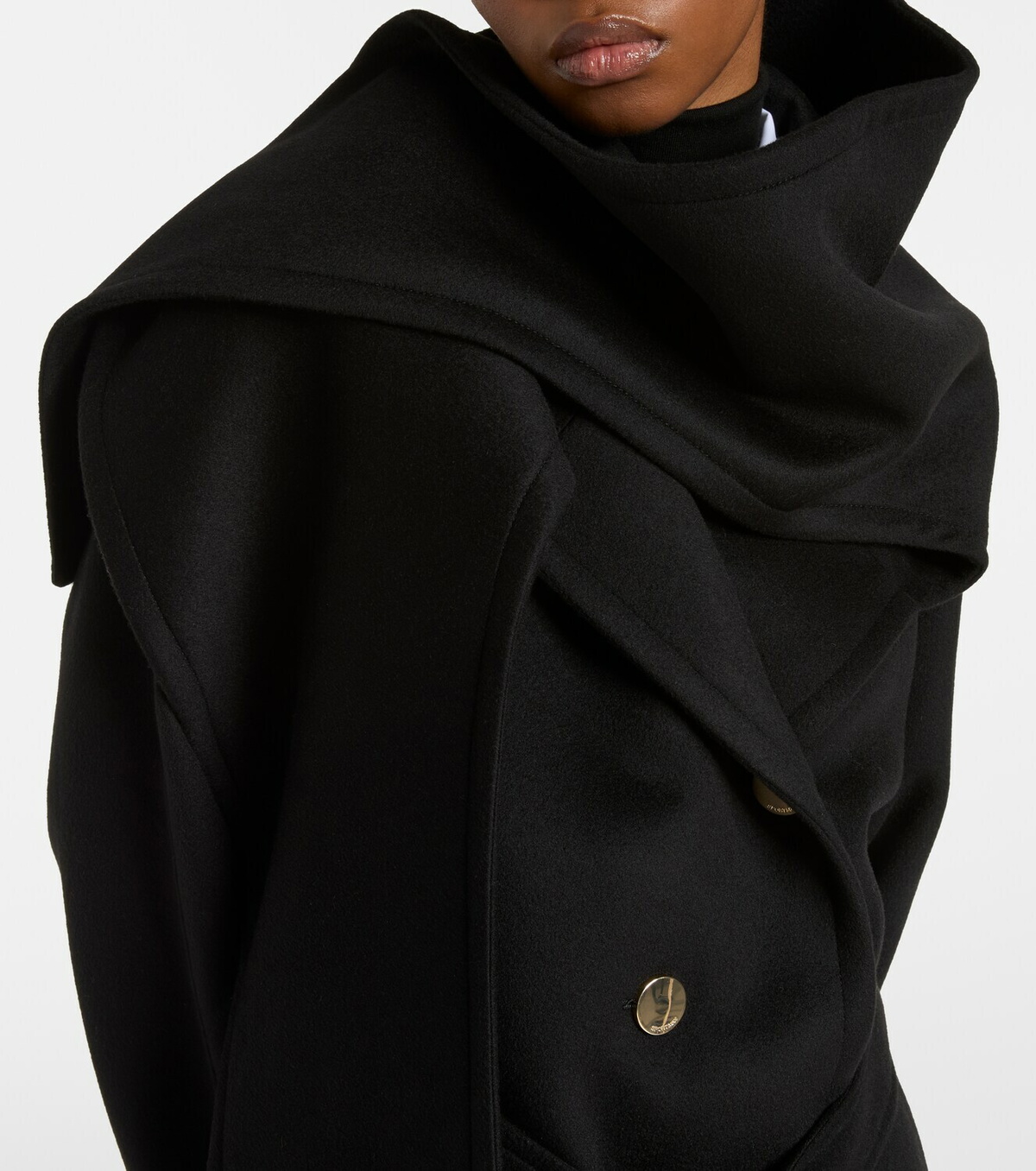 Sportmax Baldo scarf-detail virgin wool coat