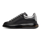 Alexander McQueen SSENSE Exclusive Black and Silver Croc Clear Sole Oversized Sneakers