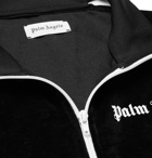 Palm Angels - Webbing-Trimmed Cotton-Blend Velvet Track Jacket - Men - Black