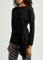 Diane Von Furstenberg Rosalind Wrap-effect Jersey top Black