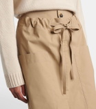 Tod's Tie-detail coated cotton midi skirt