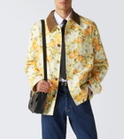Valentino Corduroy-trimmed floral denim jacket