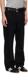 Fax Copy Express Black Red Stitch Jeans
