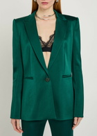Galvan Sculpted Satin Blazer Green