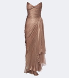 Maria Lucia Hohan Heidi pleated silk bustier gown
