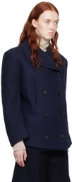 Recto Navy Double-Breasted Jacket