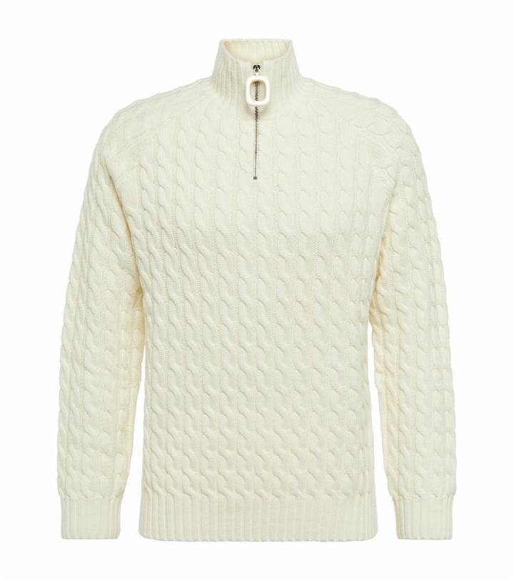 Photo: JW Anderson - Cable-knit wool half-zip sweater