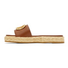 Valentino Brown Valentino Garavani VLogo Slide Espadrilles