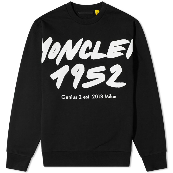 Photo: Moncler Men's Genius 1952 Large Collection Logo Crew Sweat in Black