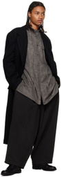 Y's For Men Black Button Coat