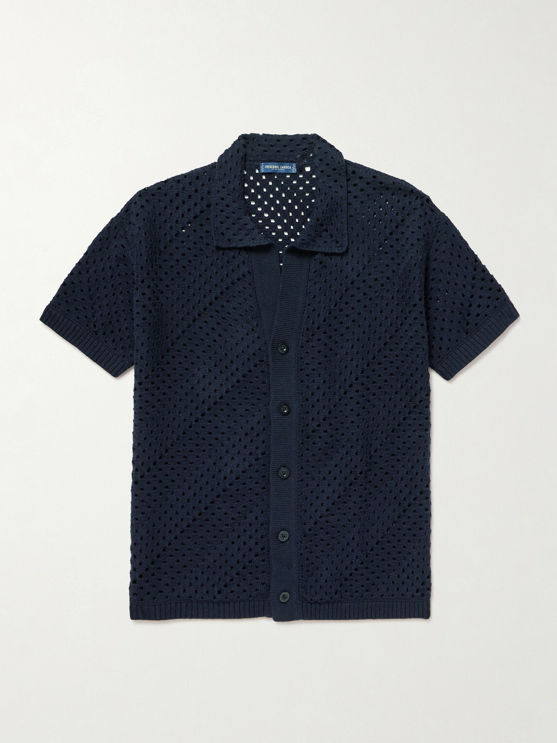Frescobol Carioca - Pinto Crocheted Cotton Shirt - Blue
