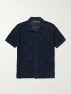 Frescobol Carioca - Pinto Crocheted Cotton Shirt - Blue