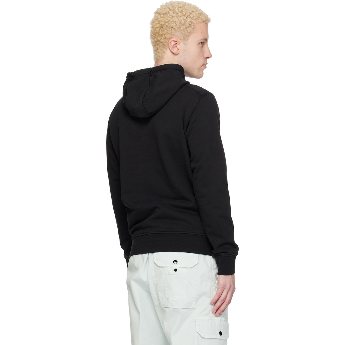 Stone Island Black 6100062 Organic Cotton Fleece Hoodie
