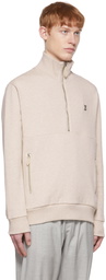 Burberry Beige Cotton Half-Zip Sweater