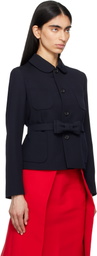 Comme des Garçons Girl Navy Wool Gabardine Medium Blazer