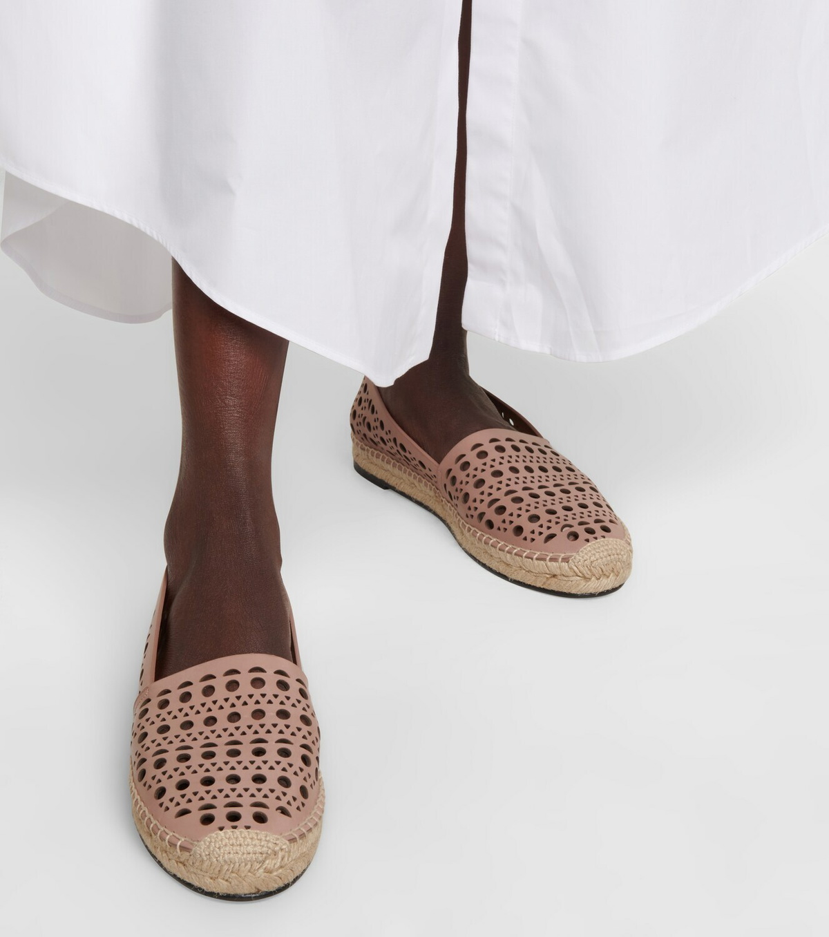 Alaïa Laser-cut leather espadrilles