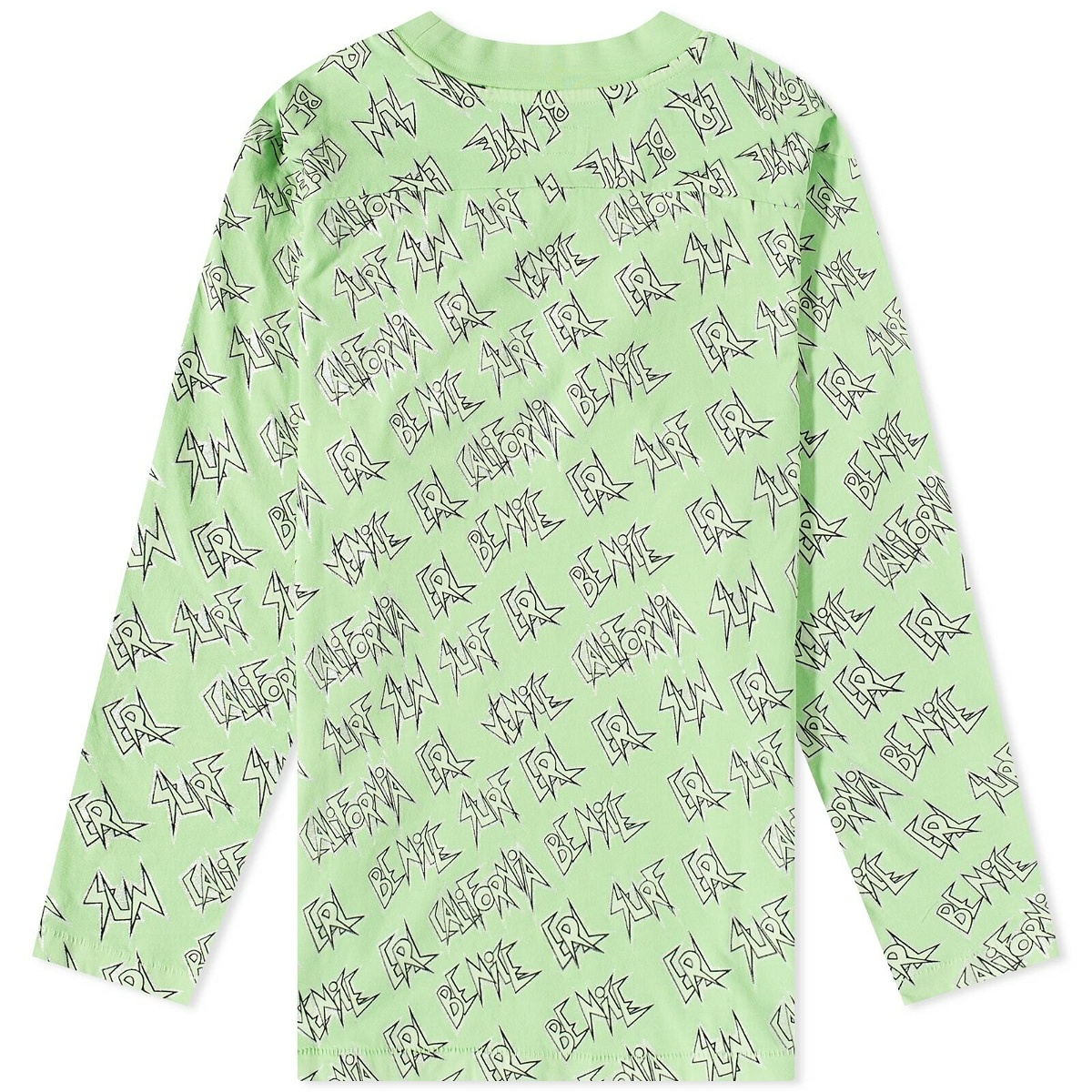 ERL Long Sleeve Logo Printed T-Shirt in Green ERL
