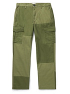 FRAME - Straight-Leg Patchwork Cotton Cargo Trousers - Green