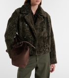 Brunello Cucinelli Cropped double-breasted shearling jacket