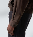 Brioni Leather-trimmed silk blouson jacket