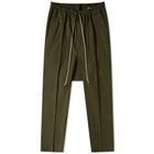 Rick Owens Men's Drawstring Long Pant in Green