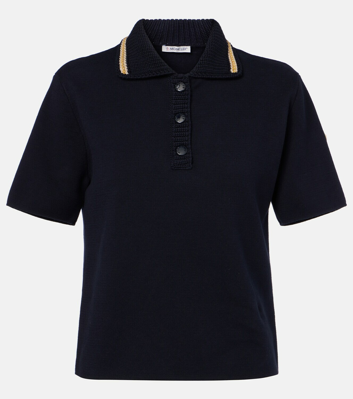 Moncler Knitted cotton polo shirt