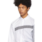 Neil Barrett White Stripe Punked Modernist Slim-Fit Shirt