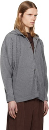 HOMME PLISSÉ ISSEY MIYAKE Gray Heather Pleats Hoodie