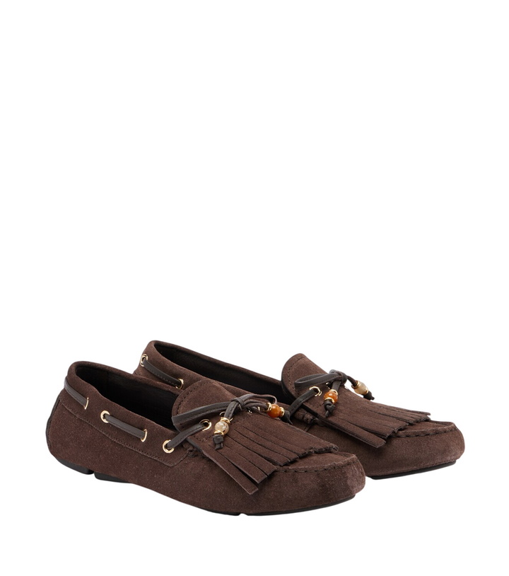 Photo: Jimmy Choo Manon fringed suede boat shoes