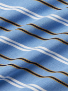 Marni - Oversized Logo-Embroidered Striped Cotton-Jersey T-Shirt - Blue
