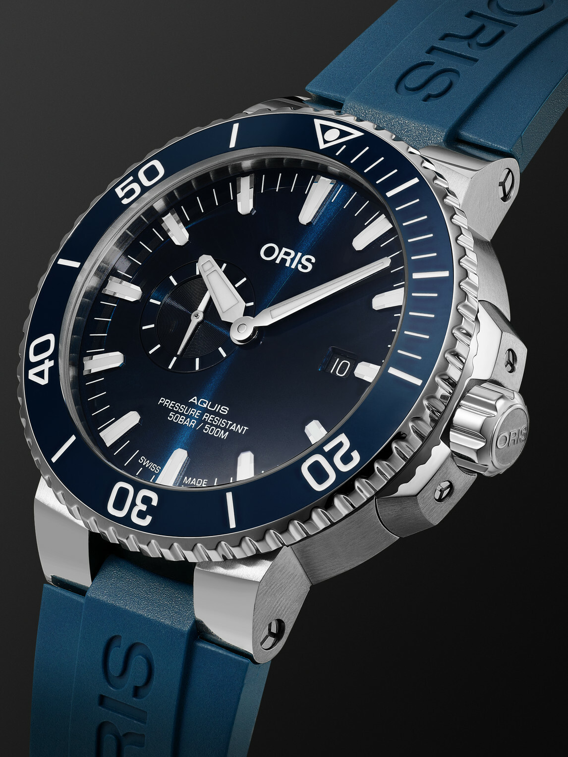 Oris - Aquis Small Second Date Automatic Stainless Steel Watch, Ref. 01 743 7733 4155-07 4 24 69EB