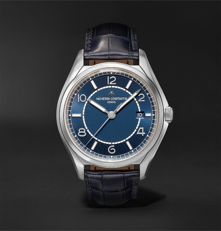 Photo: Vacheron Constantin - Fiftysix Automatic 40mm Stainless Steel and Alligator Watch, Ref. No. 4600E/000A-B487 - Blue
