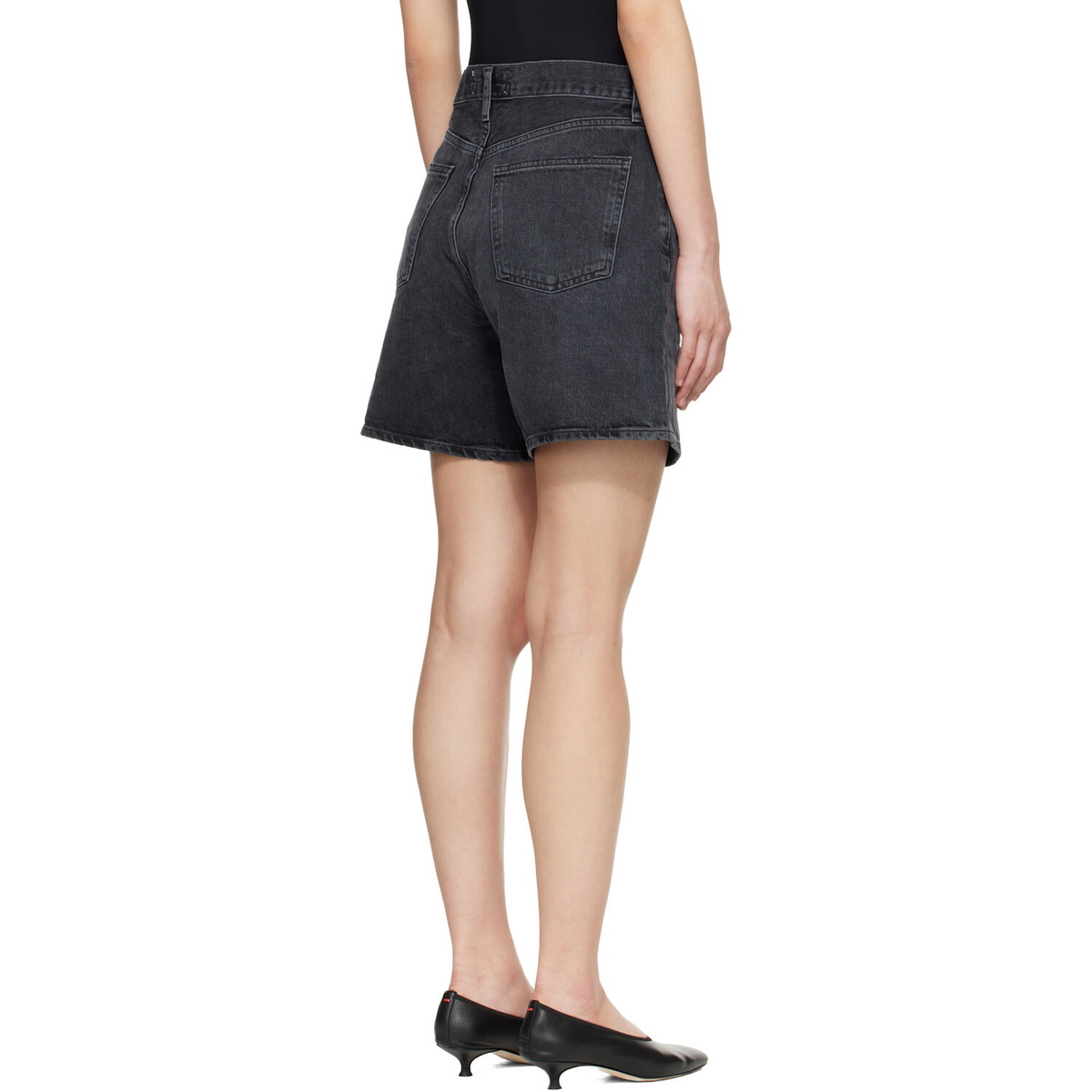 AGOLDE Black Dame Denim Shorts