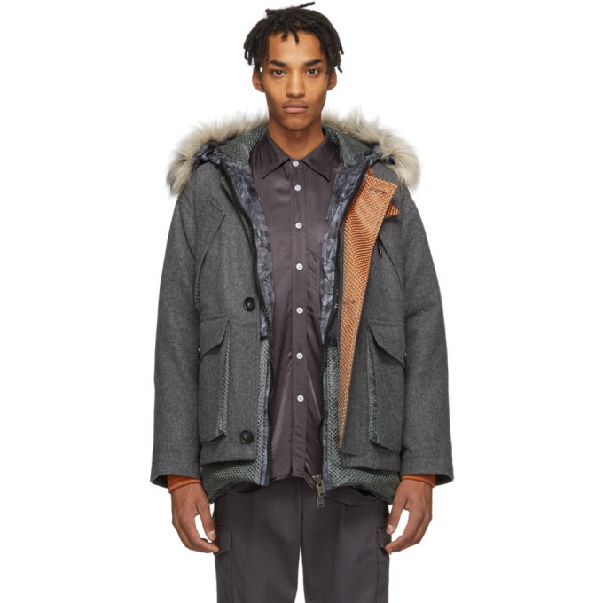Photo: Woolrich Grey North Hollywood Edition Down Camouflage Arctic Parka