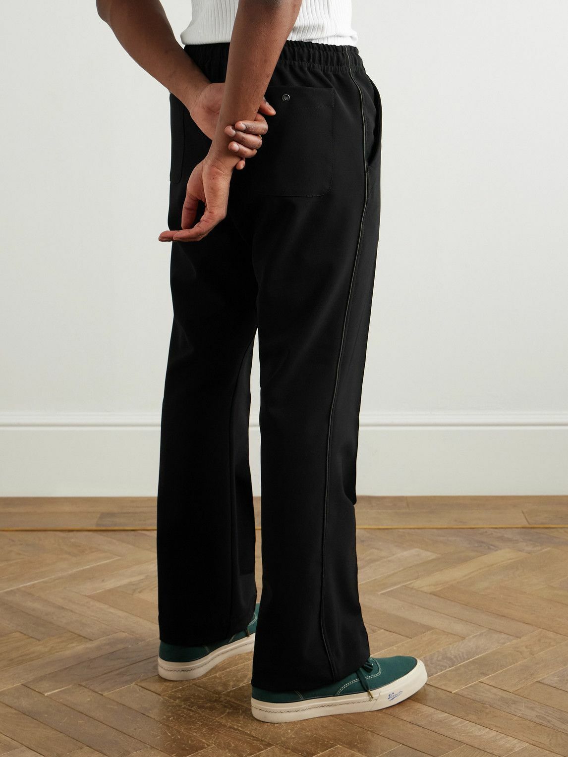 Needles - Straight-Leg Logo-Embroidered Jersey Track Pants - Black