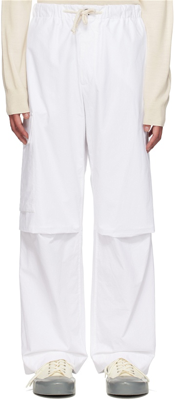 Photo: Jil Sander White Relaxed Trousers