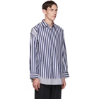 N.Hoolywood Blue and White Stripe Shirt