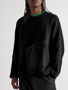 Y-3 - Optimistic Illusions Embroidered Wool-Blend Jersey Sweatshirt - Black