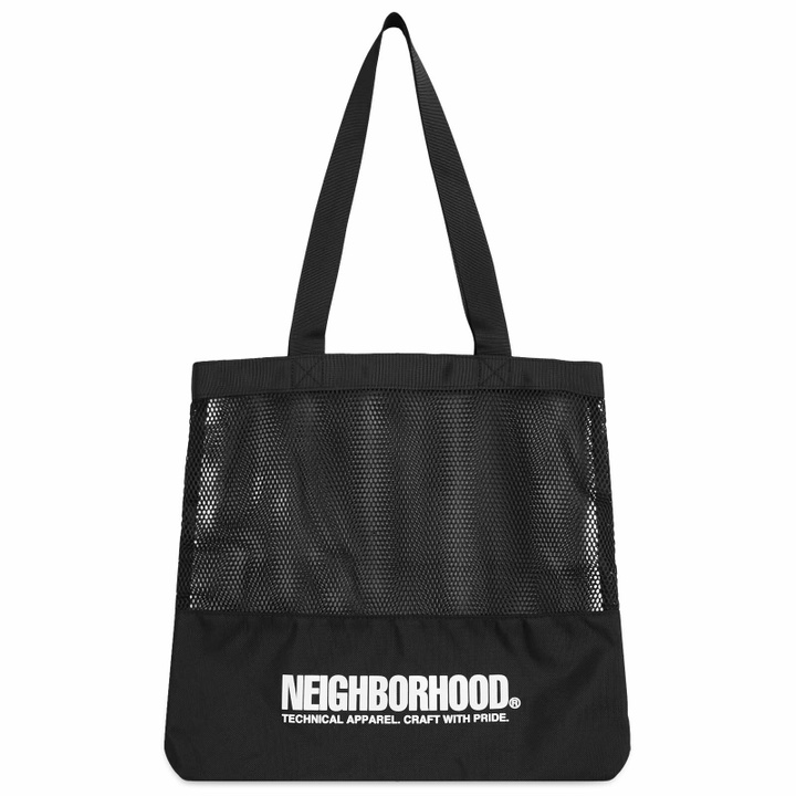 Photo: Neighborhood Men's Mesh Tote Bag in Black 