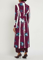Erdem Floral-print Woven Coat Red