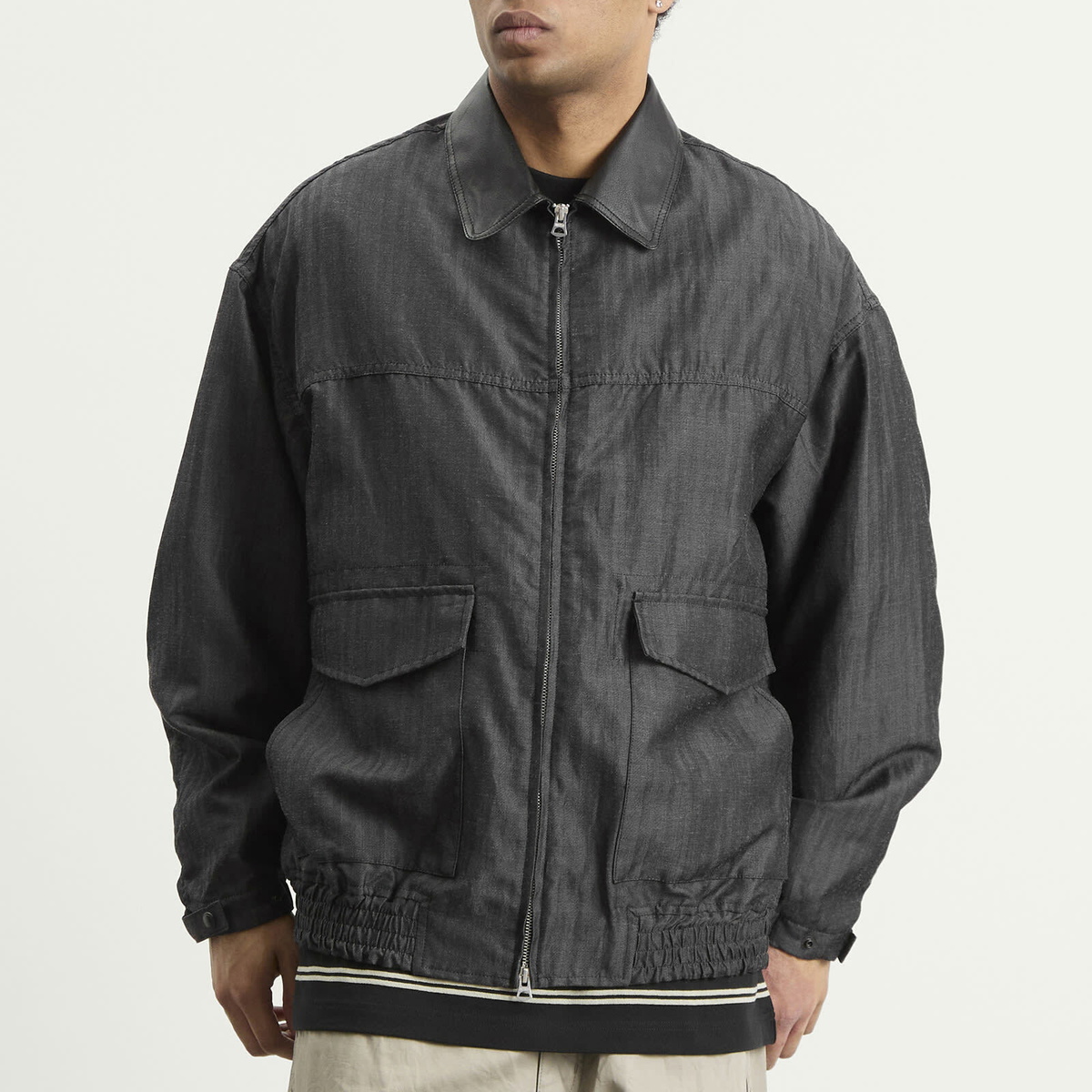 Comme des Garçons Homme Men's Wool Blend Bomber Jacket in Black