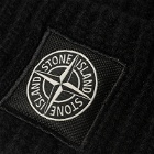 Stone Island Men's Wool Patch Beanie Hat in Black