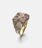 Yvonne Léon Jolie Fleur 9kt gold ring with gemstones
