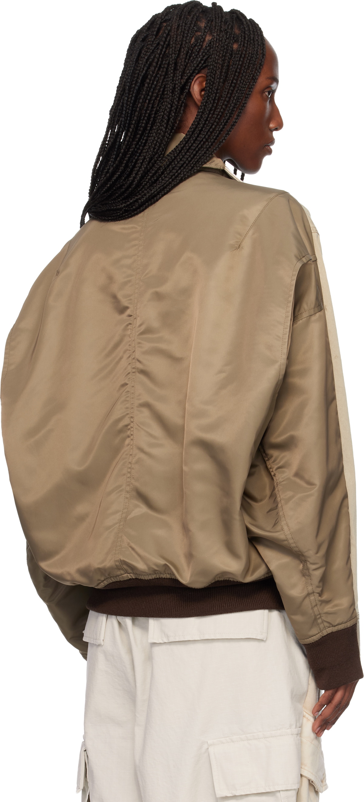 Maison MIHARA YASUHIRO Beige & Khaki Front Back Combined Zip-Up Jacket